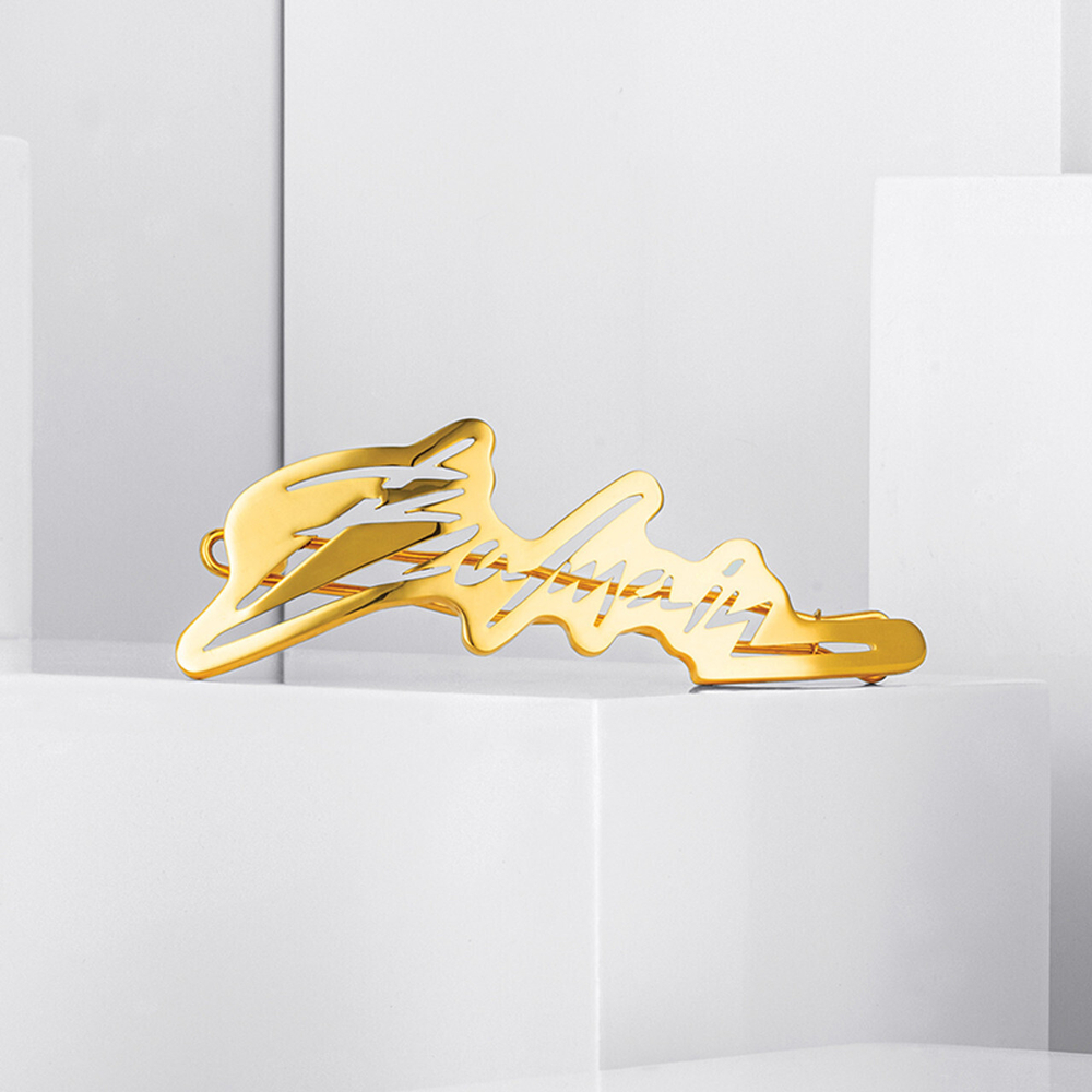 Balmain Hair Couture Заколка-слайд Подпись Балмейн Limited Edition Slide Signature Logo FW21