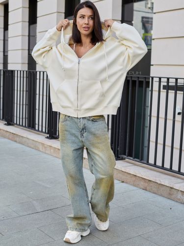 Худи на молнии в молочном цвете