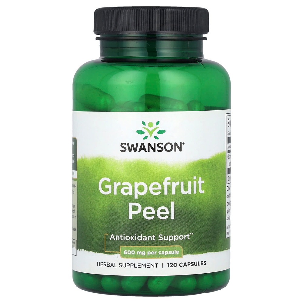 Swanson, кожура грейпфрута, 600 мг, 120 капсул