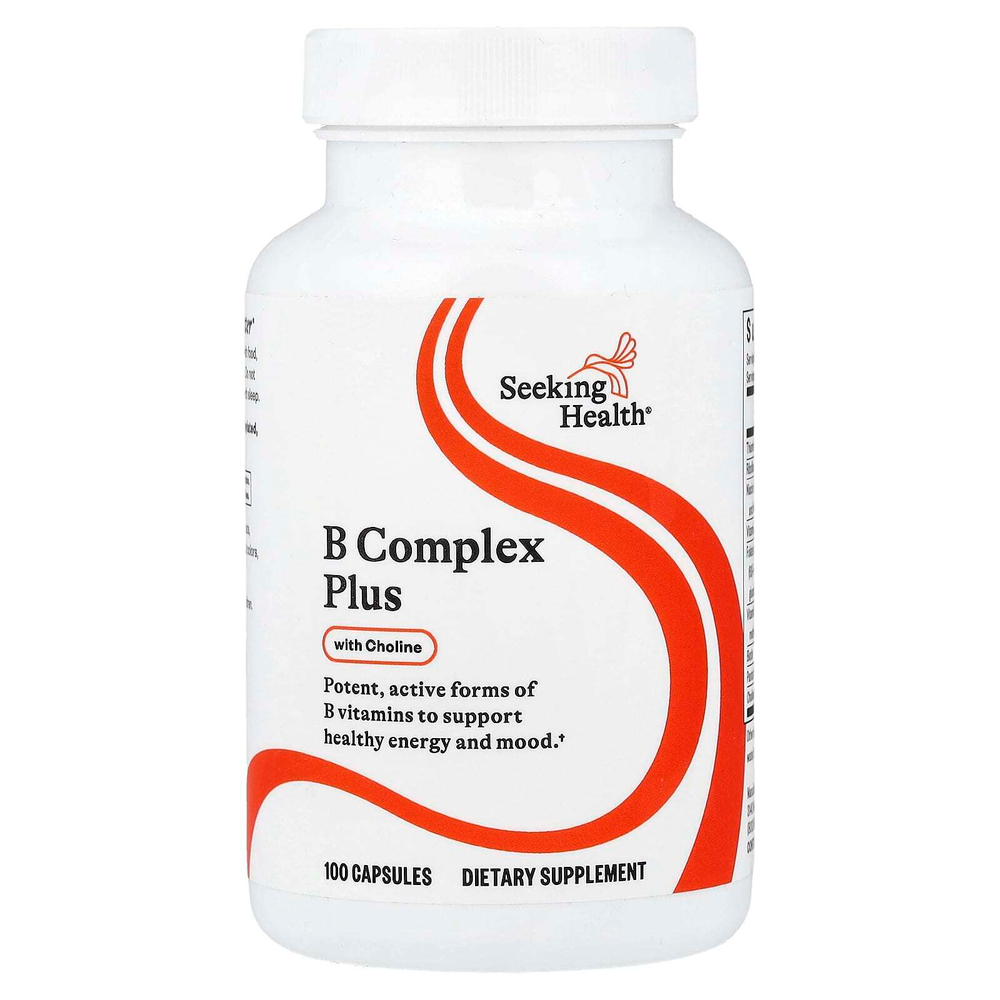 Seeking Health, комплекс витаминов группы B Plus с холином, 100 капсул