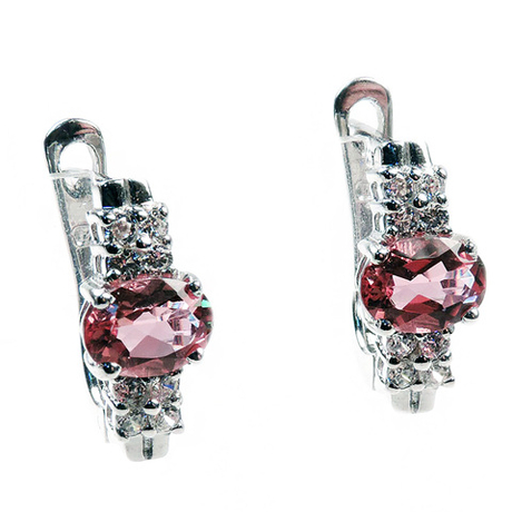 Серьги "Эмилия" султанит, циркон