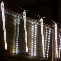 ULD-E3005-300-DTK WHITE IP44 ICICLE Занавес светодиодный фигурный Сосульки. соединяемый. 2.7х0.42м. 10 подвесов. Белый свет. Провод прозрачный. TM Uniel.