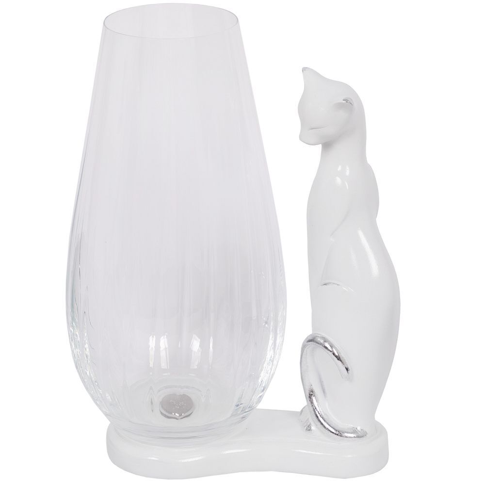 Ваза для цветов Кошка Шелби Белая