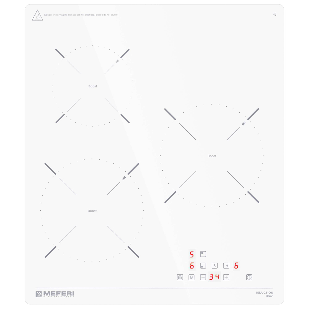 Индукционная варочная панель Meferi MIH453WH POWER фото 3