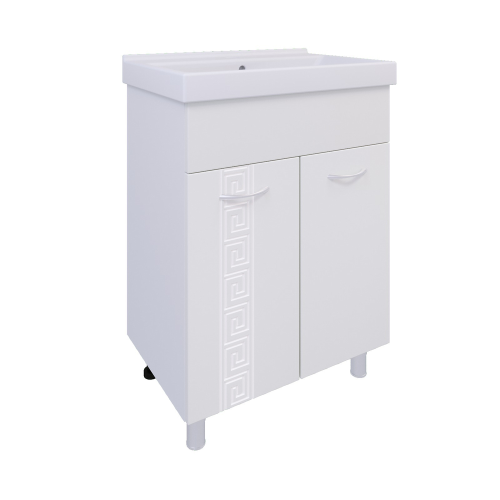 Тумба под раковину, 2 двери, 700, коллекция (Афина, Сersanit Erica, Основной, Белый снег, Молочный глянец)