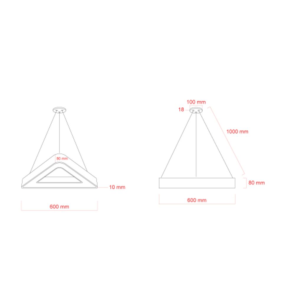 Светильник LED ЭРА Geometria SPO-153-B-40K-030 Delta 30Вт 4000К 2100Лм IP40 600*80 черный подвесной драйвер внутри