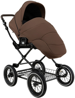 Детская коляска Roan Bass Next Classic d12 2.0 2 в 1 BNC/81/2 Mocha Mousse/Black/руч.Cappuccino