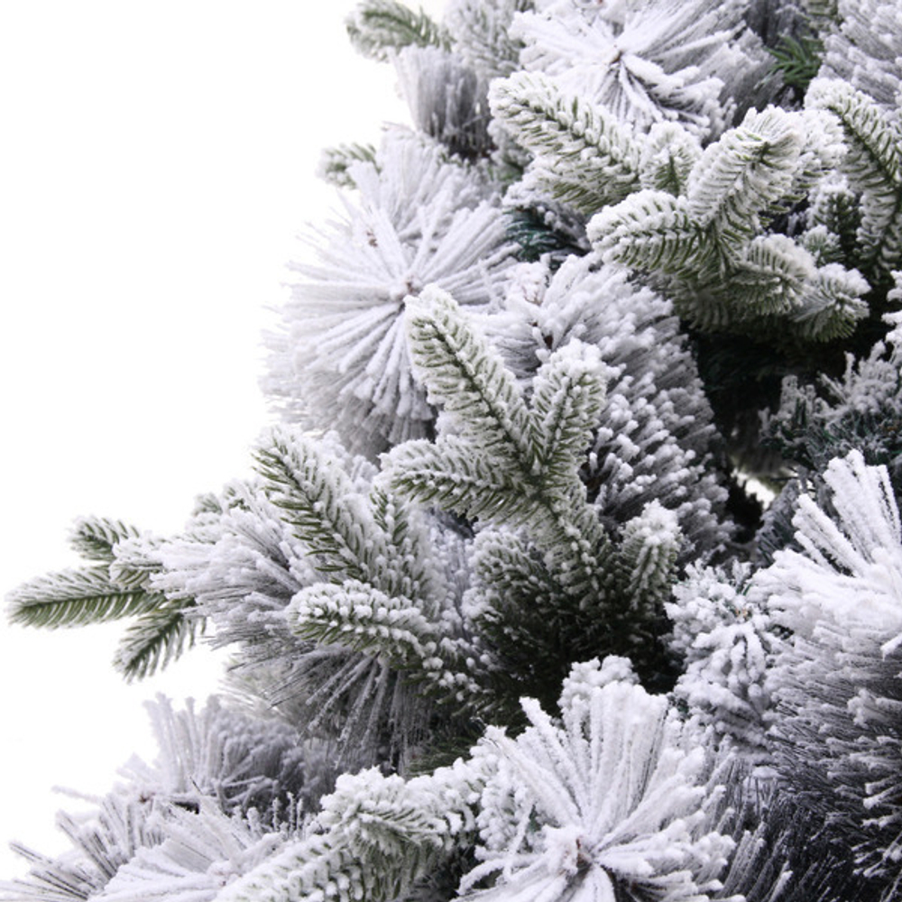 Ёлка «Снежная рапсодия» 180 см, ПВХ+Леска, шишки, белый иней (720 веток)
