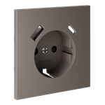 Накладка для розетки с заземлением и защитными шторками, с USB A+C, S70 (капучино)