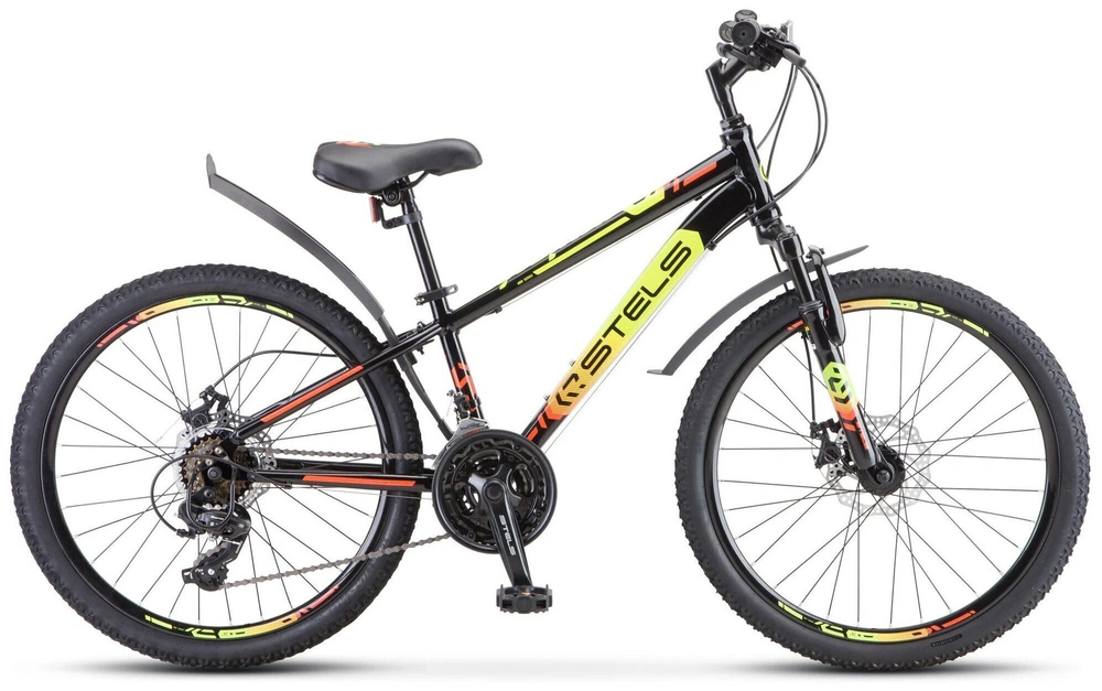 Велосипед Stels Navigator 400 MD 24"цвет Черный/Салатовый/Красный