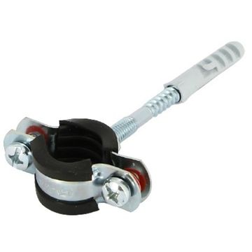 Хомут для труб Uni-Fitt 1/2" (20-24 мм) с резиновым уплотнителем, шпилькой и дюбелем