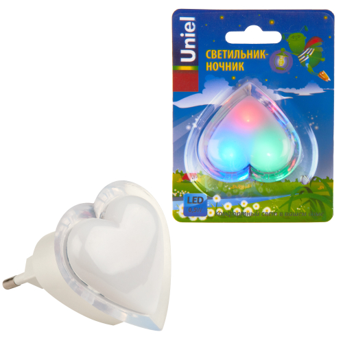 DTL-308-Сердечко/RGB/3LED/0,5W Светильник-ночник. Без выключателя. Блистер