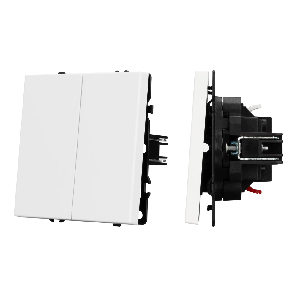 Механизм выключателя двухклавишный проходной SWT-NOBE-MKP2-SFPL-WH (230V, 10A) (Arlight, -) 054242