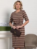 Платье трикотажное Лорейн (бежево-коричневое) П15189-25М LT Collection