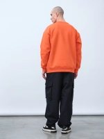 Свитшот оверсайз, с начесом (оранжевый)