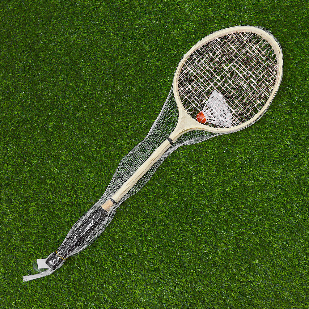 Набор для игры в бадминтон в сетке (2 ракетки, волан), дерево