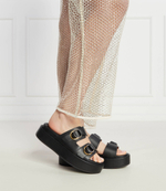 Шлепанцы кожаные flores Pinko - черный(SD0057 P001)