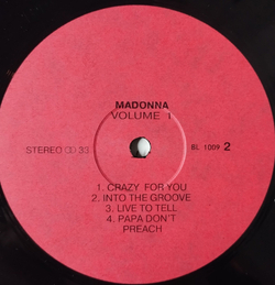 Винтажная виниловая пластинка LP Madonna The Immaculate Collection. Volume 1 (Россия 1993) Lucky Star