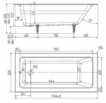 Ванна чугунная Delice Parallel Comfort DLR220502R 170x80 белая с ручками