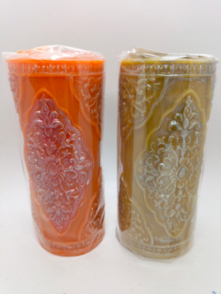 Свеча столб с рисунком, ручная работа