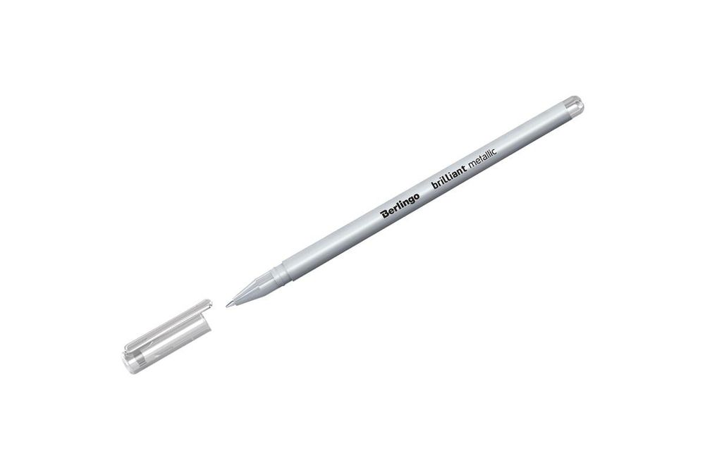 Ручка гелевая 0,8 мм, серебро металлик "Brilliant Metallic" (Berlingo) Ручка гелевая 0,8 мм, серебро металлик "Brilliant Metallic" (Berlingo)