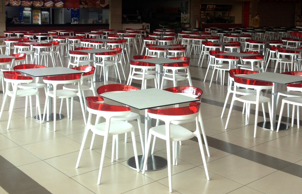 Кресло пластиковое Papatya Luna, белый, красный