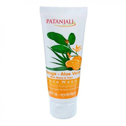 PATANJALI Face Wash Orange Aloe Vera Средство для умывания лица c Апельсином и Алоэ Вера 60г