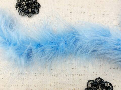 Боа "Пух марабу", дл. 1,8 м., ш. 10 см, 21-30 гр, голубой