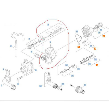 Корпус распределителя Karcher для моек высокого давления K3 - K4 9.001-361.0, с байпасным клапаном