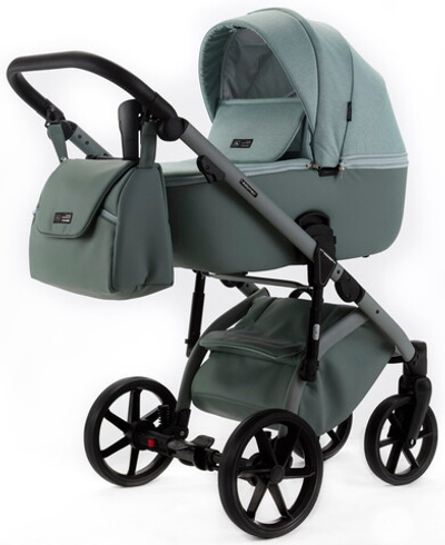 Детская коляска Adamex Nola Natura 3 в 1 N-8-MINT (МЯТА + МЯТА КОЖА)