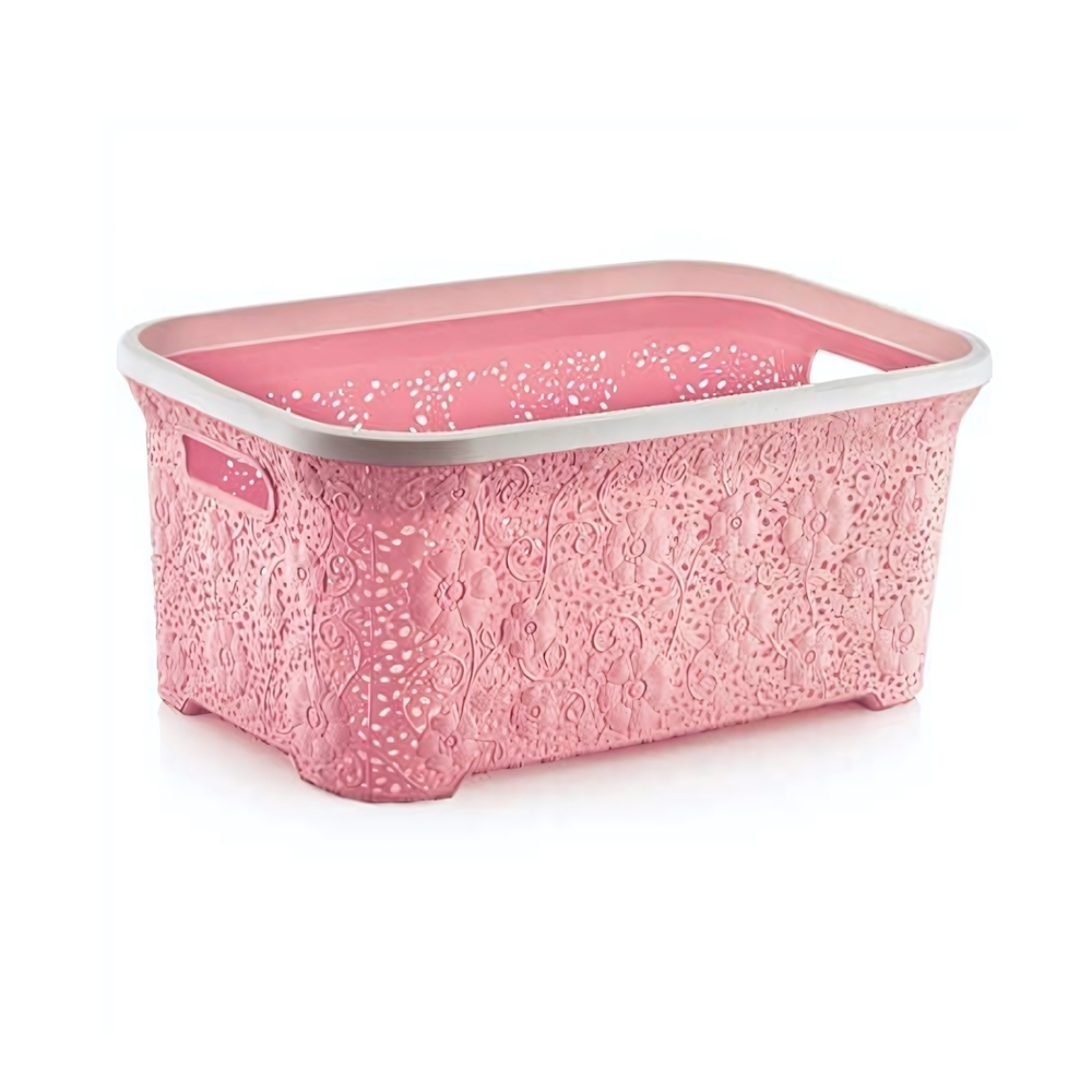 Корзина для белья Ажурная 35 лт розовый