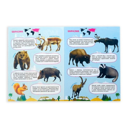 Наклейки "Моя первая энциклопедия. Животные мира", формат А4, 8 стр. + плакат