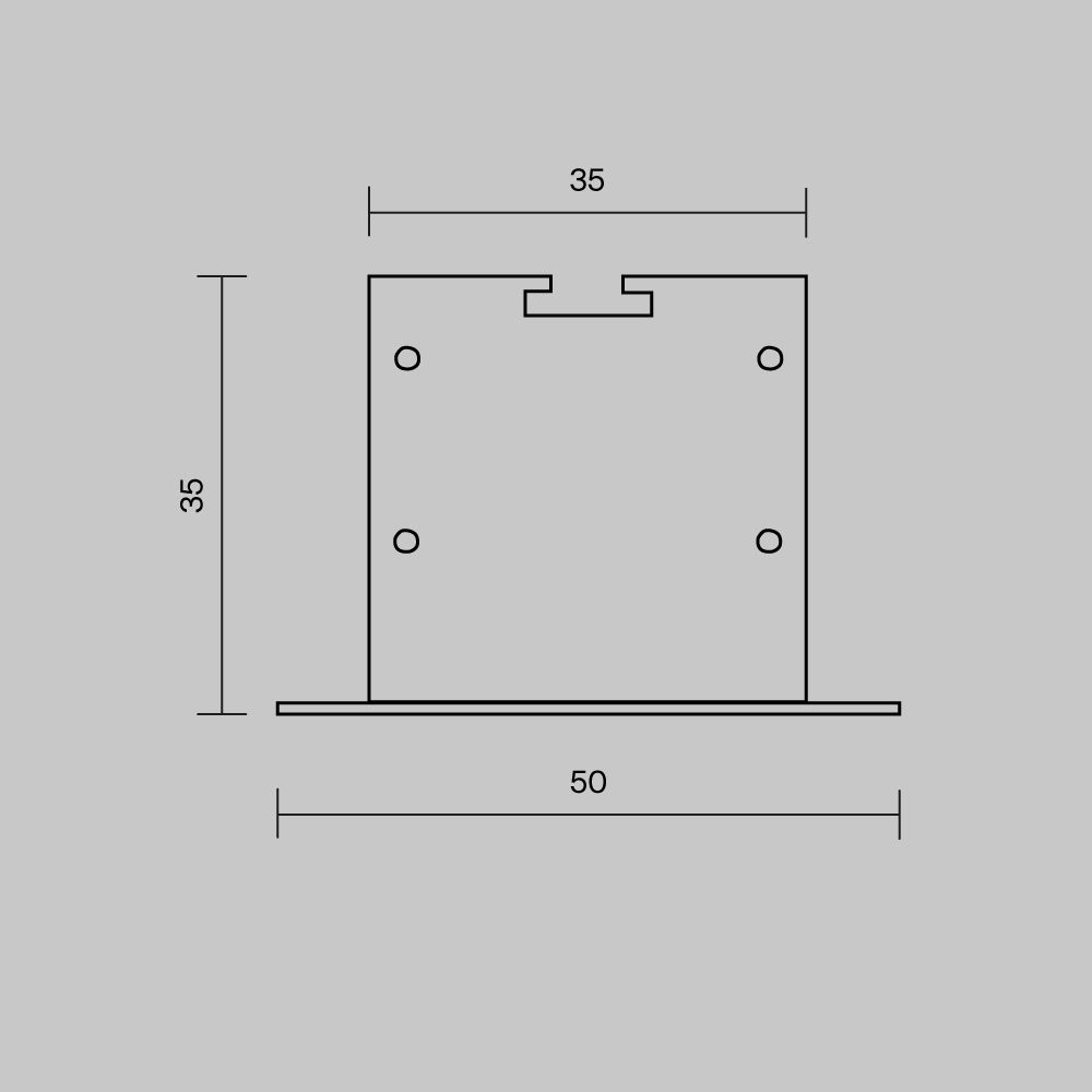 Комплект заглушек (для профиля 50×35) 2 шт., Maytoni ALM-5035T-S-EC 642034