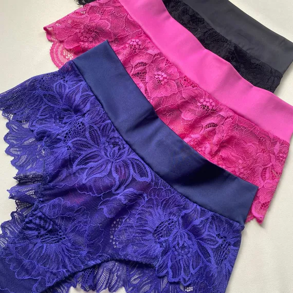 Кружево эластичное синее 25 см, Китай