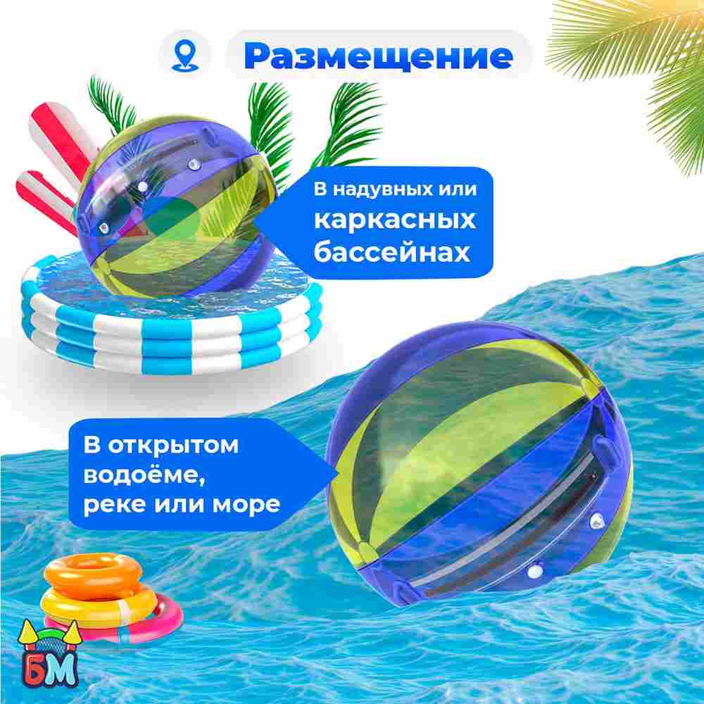 Аттракцион Водный шар ПВХ «Желто-голубой» 2*2*2 м