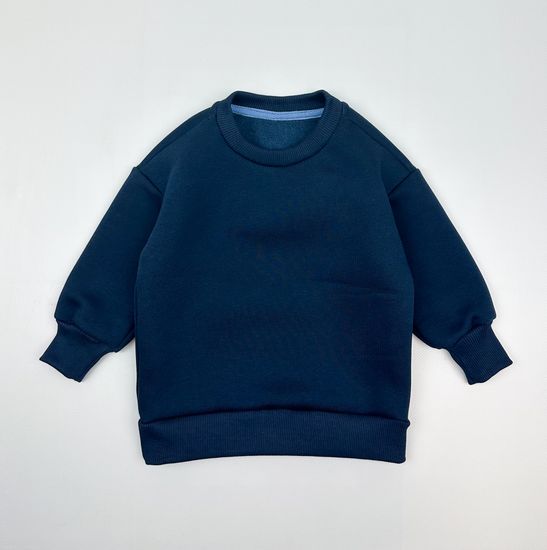 Свитшот из футера сначесом, Индиго