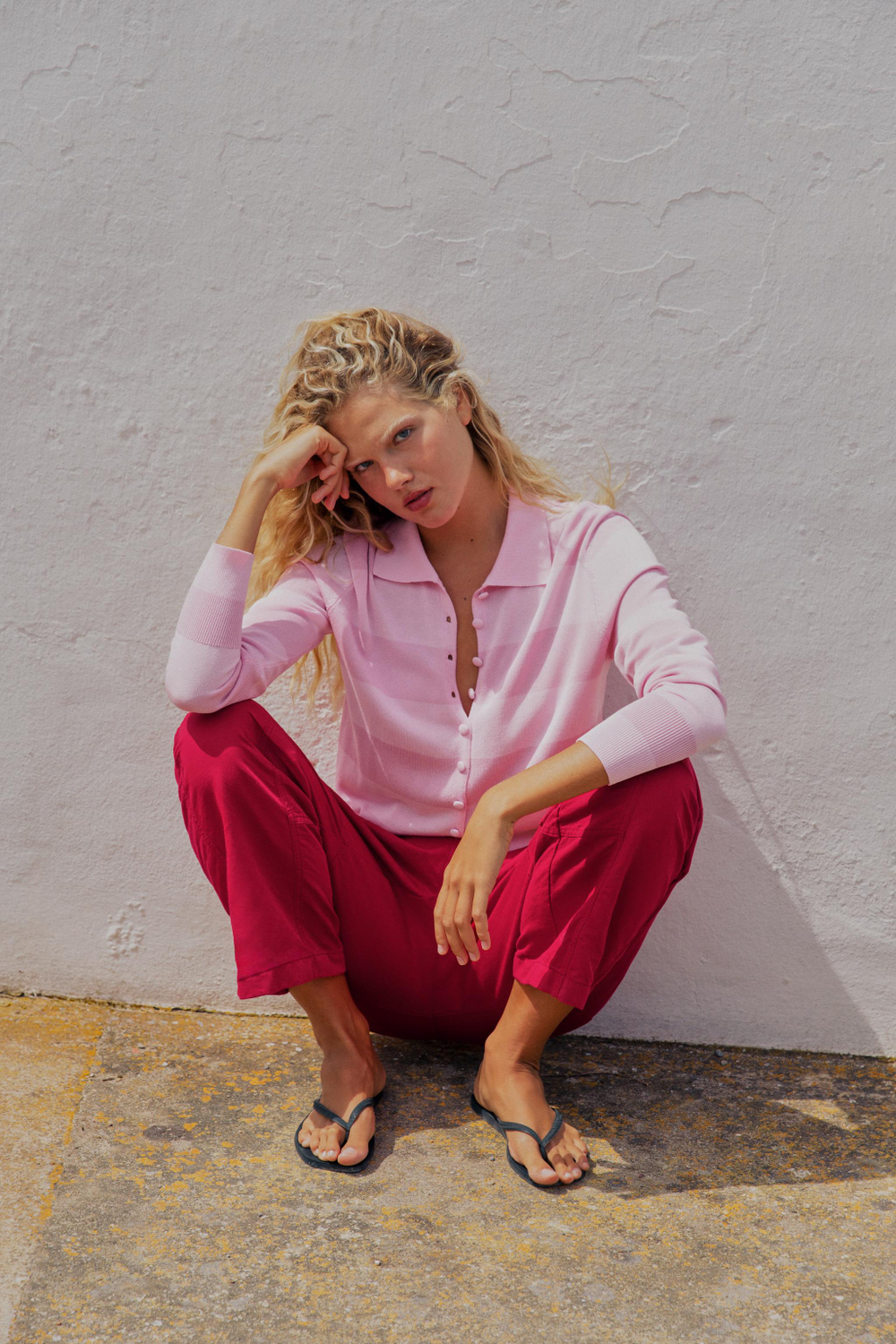 ZARA КАРДИГАН В ПОЛОСКУ, ЛИНЯЛЫЙ РОЗОВЫЙ