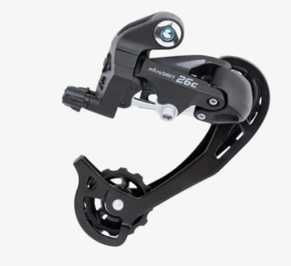 Переключатель задний MicroShift RD-M26L, SGS, 2/3x6/7 скоростей, крепление на болт, черный
