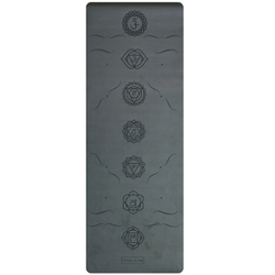 Каучуковый йога коврик Chakras Black c разметкой 185*68*0,45 см