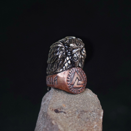 Темлячная бусина "Кольцо Одина" биметалл (бронза Валькнут)