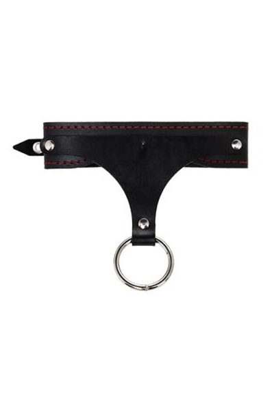 Черный высокий ошейник с поводком (Цвет: черный)