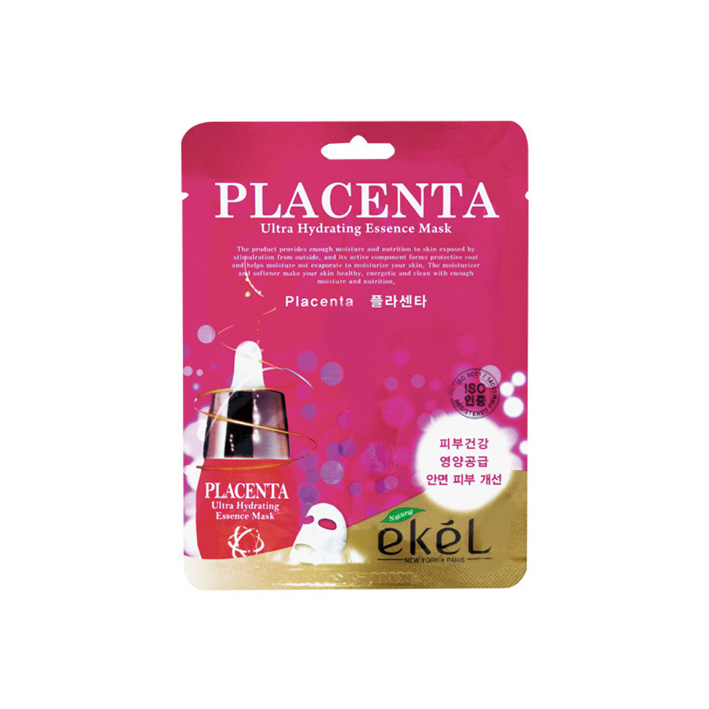 [Ekel] Placenta Ultra Hydrating Essence Mask - Тканевая маска для лица с экстрактом плаценты, 25 гр
