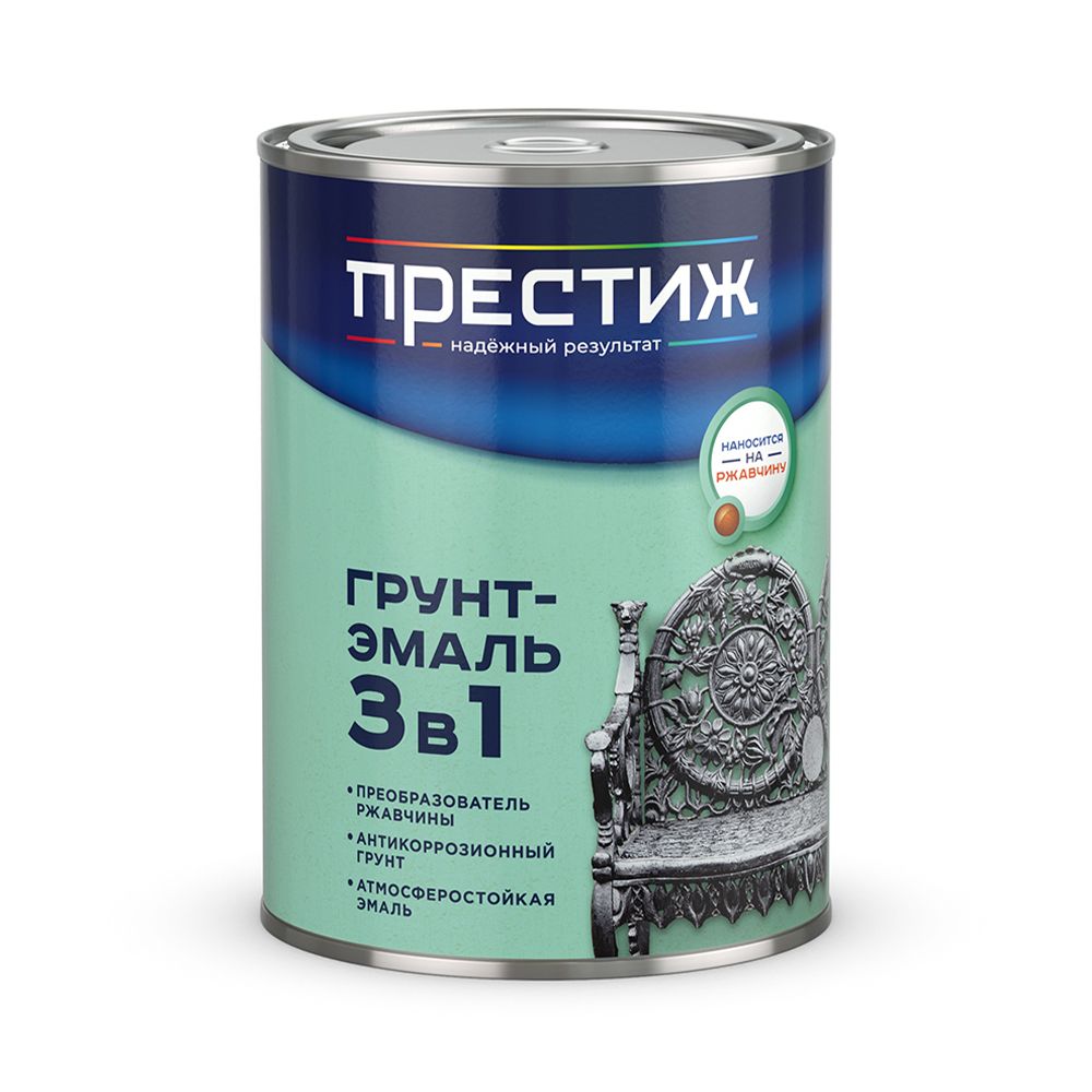 ГРУНТ- ЭМАЛЬ ПО РЖАВЧИНЕ ЖЕЛТАЯ 0,9 КГ (14) "ПРЕСТИЖ"