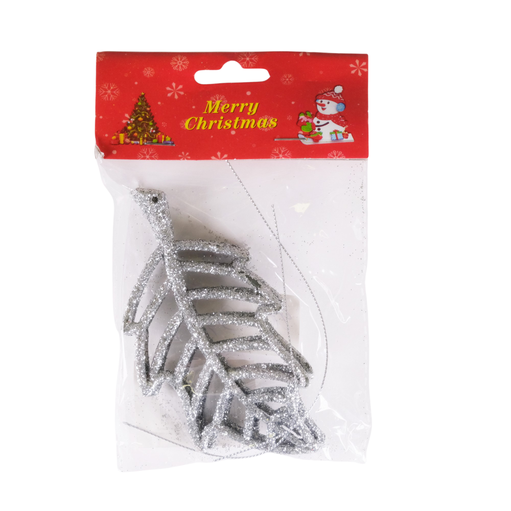 Набор украшений листок 2шт 12х6,5см серебро SYLKGJB-482136