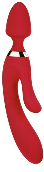 Многоцелевой Вибратор массажер Paris Pleasure Luxeluv с вагинально-клиторальной и анальной стимуляцией (Цвет: красный)
