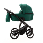 Детская универсальная коляска Adamex Mobi Air NEW TIP MN-TK52 2в1 (Темно-зеленая ткань)