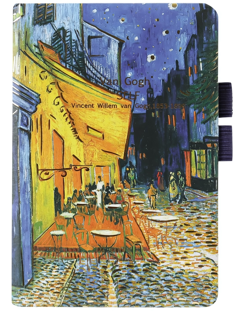 Блокнот 11*16см. 80л. линия "Ночное кафе" петля-держатель для ручки (Darvish)