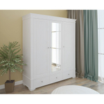 Шкаф 3х дверный с зеркалом «Бейли» белый воск