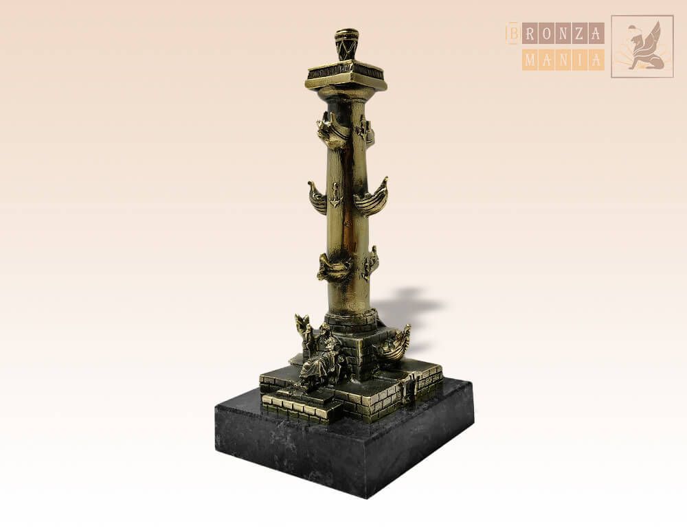 статуэтка Ростральная колонна на змеевике - Нева и Волхов