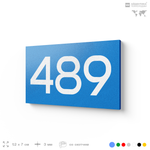 Номер на дверь 489, табличка на дверь для офиса, квартиры, кабинета, аудитории, склада, голубая 120х70 мм, Айдентика Технолоджи